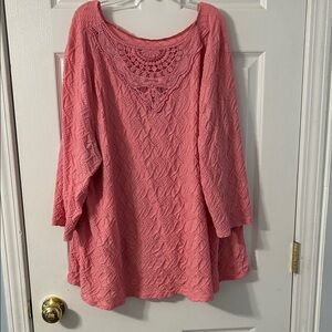 Belk Coral Lace Knit Top size 3 X